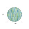 Aqua Teal Blue And Lime Green Abstract Washable Indoor Outdoor Area Rug - 3 of 4