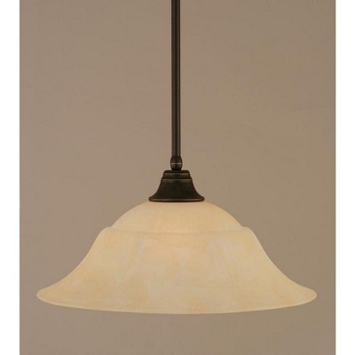 Toltec Lighting Any 1 - Light Pendant in  Dark Granite with 20" Amber Marble Shade
