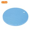 Unique Bargains Silicone Heat Resistant Non-Slip Flexible Trivet Mats Light Blue 2 Pcs 6.3" x 6.3" x 0.24" - 3 of 3