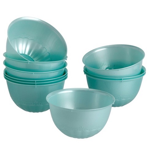 Silver Spoons Elegant Disposable Plastic Plates for Party, Heavy Duty Mint  Disposable Plate Set, Dessert Bowls (10 PC) - Chateau
