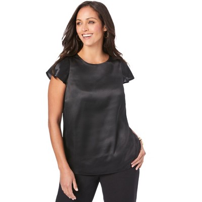 Jessica London Women's Plus Size Satin Blouse