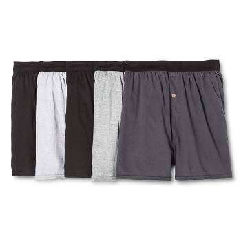 Hanes Men's Knit Boxer Shorts 5pk - Black/Gray