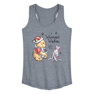 Women's - Winnie the Pooh - Pooh & Piglet Warmest Wishes Christmas Graphic Racerback Tank - 1 of 4