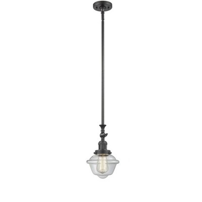 Oxford - 1 Light Stem Hung Tiltable Mini Pendant In Traditional Style-12 Inches Tall and 7.5 Inches Wide