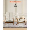 VEVOR Accent Chair, High Back Mid Century Modern Armchair with Solid Wood Frame and Non-Slip Legs, Upholstered Leisure Chair, Beige - 4 of 4