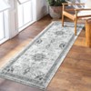 8x10 Large Washable Area Rug, Blue Non Slip Carpet, Stain Resistance Vintage Room Rug, Indoor Floor Carpet for Living Room, Low Profile Rug, Boho Rug - 2 of 4