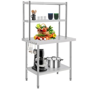 Stainless Steel Work Table – Heavy Duty Commercial Food Prep Table with Adjustable Shelves & Legs for Restaurant/Home/Hotel (1-Pack) - 1 of 4