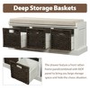 Lyngins Rustic Storage Bench with 3 Removable Classic Rattan Basket, Linen Blend Ottoman with Removable Cushion, No-Assembly Storage Ottoman Bench - 3 of 4
