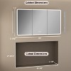 60"x32" Medicine Cabinet with LED Mirror, Surface/Recessed Mount, Defogger, Memory, 3-Color Lighting, USB & Outlet, Dimmer, Storage,L - 2 of 4