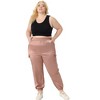 Agnes Orinda Women's Plus Size Satin Elastic Waist Athleisure Ankle Length Casual Jogger Pants - 3 of 4