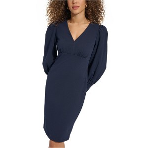 Calvin Klein Womens Crepe Puff Sleeve Midi Dress - 1 of 1