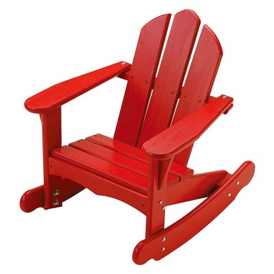 Little Colorado Solid Wood Easy Assembly Kids Classic Adirondack Rocking Lounge Chair for Indoor Play or Outdoor Furniture Use, Red
