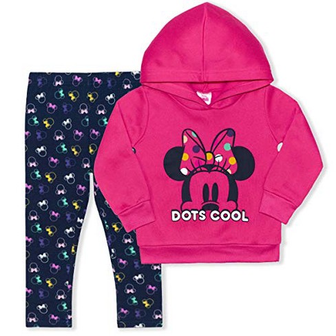 Disney Girl's 2-pack Minnie Mouse Dots Cool Hooded Graphic Sweatshirt And  Patterned Legging Pant Set - Deep Pink, Size 4 : Target