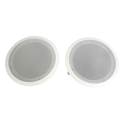Pyle PDIC81RD PDIC Series 8 Inch 250W Round Flush Mount In-Wall or Ceiling Home Speakers Pair with Directable 1/2' Inch Polymer Dome Tweeter
