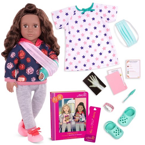 Our 18" Doll With Hospital Gown & Storybook - Keisha : Target