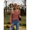 Clearlove Women's Striped Shirts Button Front Long Sleeve T Shirt Casual Crew Neck Tops - 4 of 4