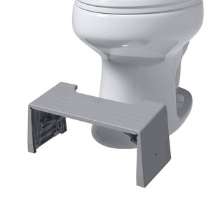 7" Porta Traveler Foldable Toilet Stool for Travel Gray - Squatty Potty - 1 of 4