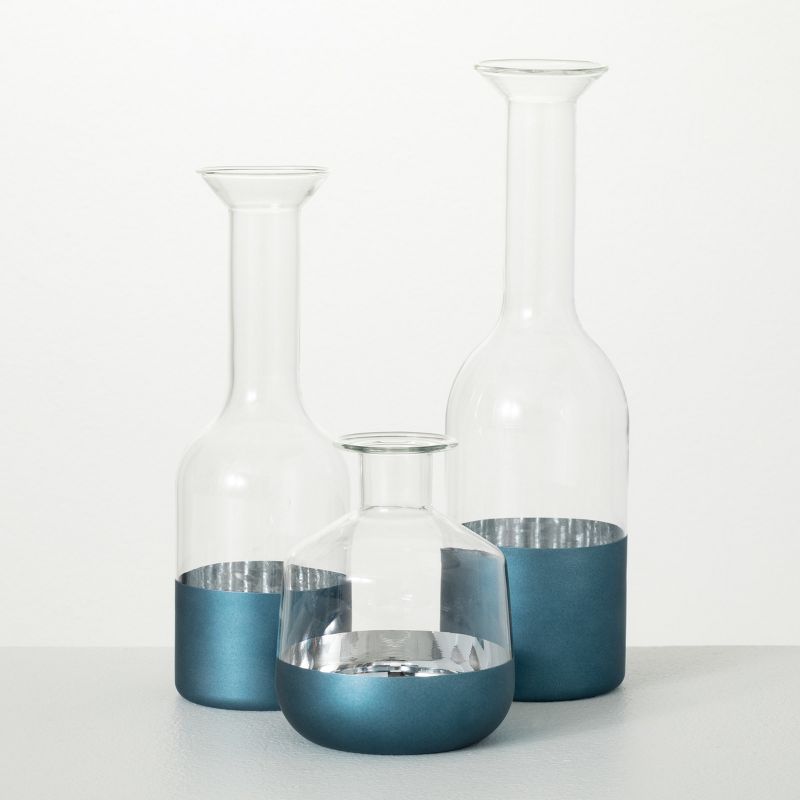 Sullivans 5.75",10" & 12" Vase - Set of 3, Blue, 1 of 4