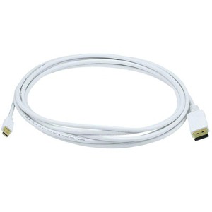 Monoprice Video Cable - 10 Feet - White | Gold Plated 32AWG Mini DisplayPort to DisplayPort Cable - 1 of 3