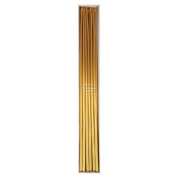 Meri Meri Gold Tall Tapered Candles (Pack of 12)