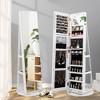 Tangkula Rotating Mirrored Jewelry Cabinet with Mirror Storage Shelves - 4 of 4