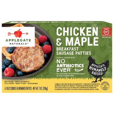 Applegate Naturals Chicken & Maple Frozen Sausage Patties - 6ct/7oz