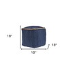 18" Gray and Natural Cotton And Jute Cube Pouf Ottoman - 3 of 4
