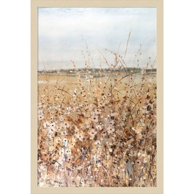 Ochre Landscape II Abstract Natural Wood Framed Wall Art