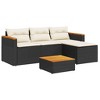 vidaXL 3 Piece Patio Sofa Set with Cushions Black Poly Rattan - 2 of 4