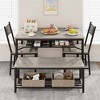 Dining Table Set for 4, Kitchen Table and 2 Chairs , 47.2" Rectangular Kitchen Table Set, Dining Room Table Set Grey - 2 of 4