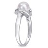 EVERLY JEWELRY | Sterling Silver 0.04 CT TGW Created White Sapphire And 7 - 7.5 MM White Freshwater Cultured Pearl Fashion Ring - 2 of 4