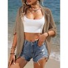 BLUEMING Women's Lightweight Summer Business Casual Cropped Short Sleeve Cardigan - 2 of 4