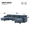 140" Chenille U-Shaped Modular Sectional Sofa with USB & Charger - 2 of 4