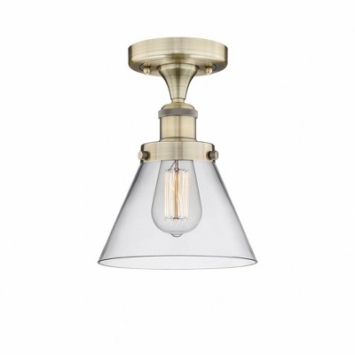 Cone - 1 Light Semi-Flush Mount In Industrial Style-9.75 Inches Tall and 7.75 Inches Wide