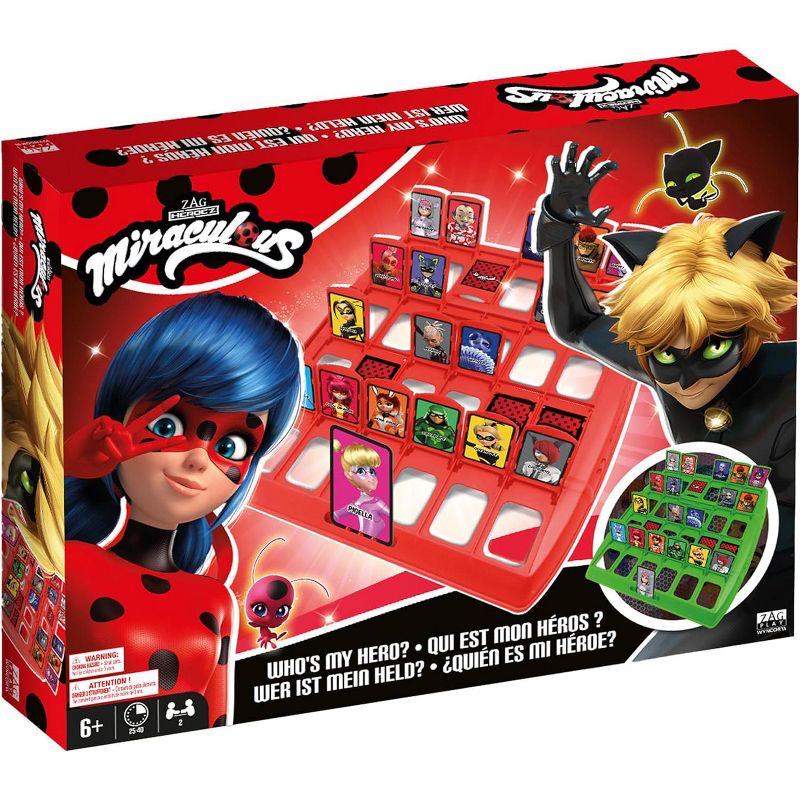 Miraculous Ladybug - Who's My Hero? - Red and Green Board with Secret Hero Cards, Board Game for Kids, 2 Players, Toys for Kids for Ages 6 and Up, 2 of 8