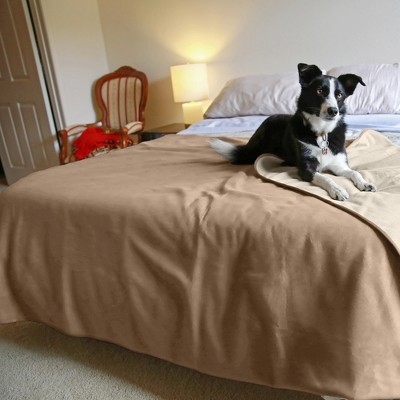 King Size Beige Reversible Waterproof Fleece Blanket