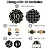 Big Dot of Happiness Adult 40th Birthday - Gold - Birthday Party Paper Charger & Table Decorations Chargerific Kit for 8 - 3 of 4