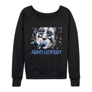 Women's - John Lennon - Jl Close Up Lightweight French Terry Wide Neck Long Sleeve Graphic Shirt - 1 of 4