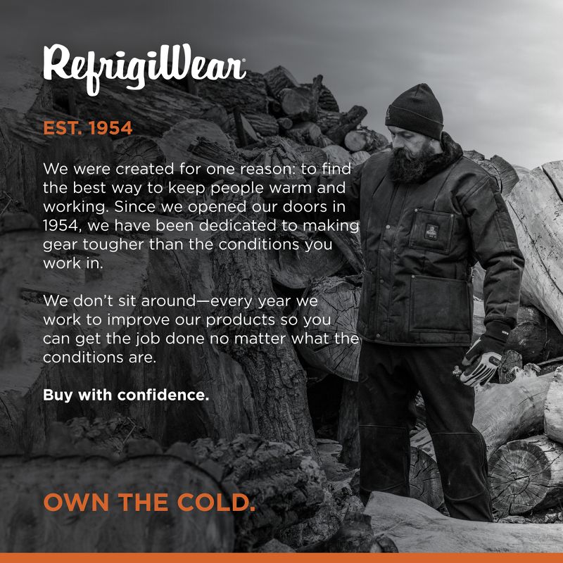 RefrigiWear Mens Insulated Iron-Tuff Siberian Workwear Jacket with Fleece Collar, 6 of 8