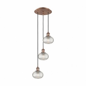 Ithaca - 3 Light Cord Hung Multi Pendant In Industrial Style-21.75 Inches Tall and 12.5 Inches Wide - 1 of 1