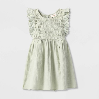 Toddler Girls' Smocked Puff Sleeve Dress - Cat & Jack™ Green
