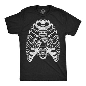 Mens Funny T Shirts Ribcage Engine Sarcastic Mechanic Graphic Novelty Tee For Men - Crazy Dog Men's T Shirt - 1 of 4