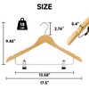 BP4U 12 Pack Premium Wooden Suit Hangers with Adjustable Clips, Solid Wood Skirt & Pant Hangers with 360° Swivel Hook, Space-Saving Design - 2 of 4