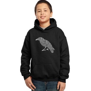 LA Pop Art Boy's Word Art Hooded Sweatshirt - Edgar Allen Poe's The Raven - 1 of 4