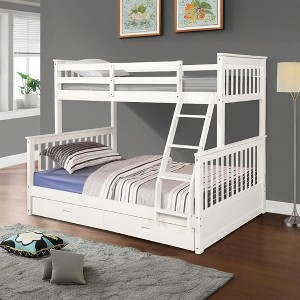 NicBex Twin over Full Bunk Bed Wooden Bed Frame with 2 Storage Drawers, Inclined Ladder and Full Length Guardrail, No Box Spring Required - 1 of 4