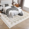 Washable Tassel Bordered Rug Non Slip Low Pile Rug Soft Throw Floor Cover Foldable Indoor Carpet for Living Room Bedroom Playroom Nursery - 4 of 4
