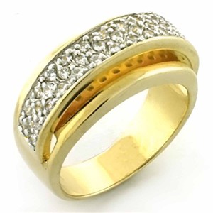 Slickblue 925 Sterling Silver Ring with Gold & Rhodium Finish and Clear CZ - Elegant Women's Fashion, Size 5-8 - 1 of 3