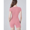 DOMETOUR Zippered One Piece jumpsuit Short Sports Yoga Jumpsuit for Women - 3 of 4