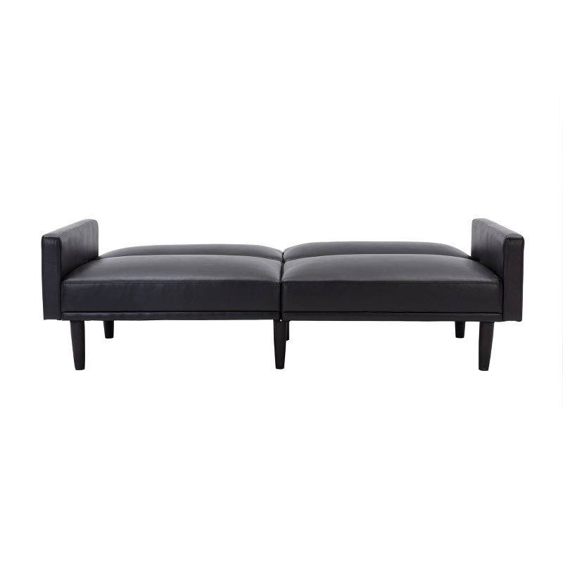 Faux Leather Futon Sofa with Arms Black - Room Essentials&#8482;, 6 of 13