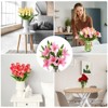Unique Bargains Home Decor Lily Fake Artificial Flowers in Vase for Centerpiece Table - 4 of 4